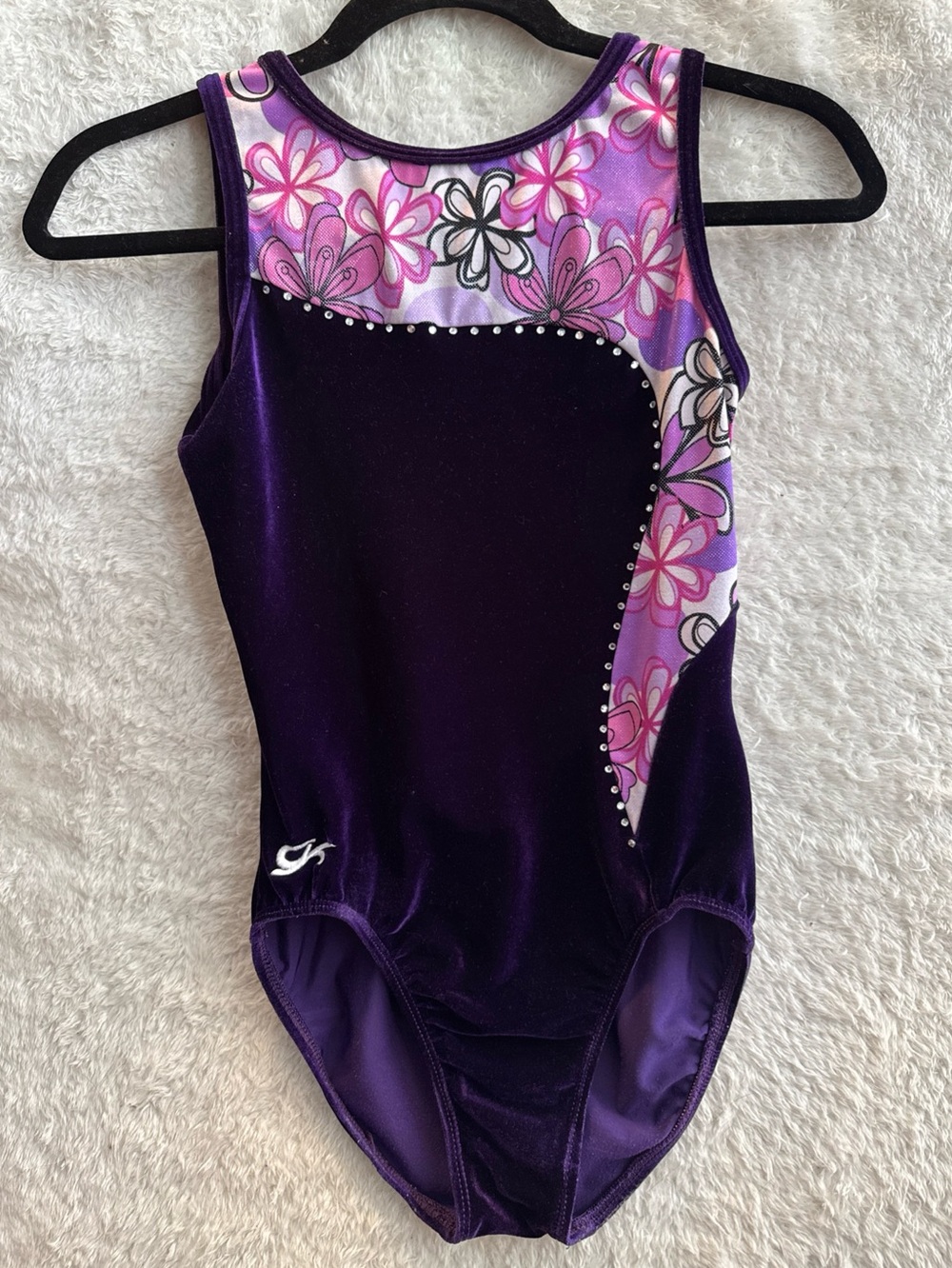 GK Elite Girls Gymnastic Leotard Shiny w/Rhinestones Medium